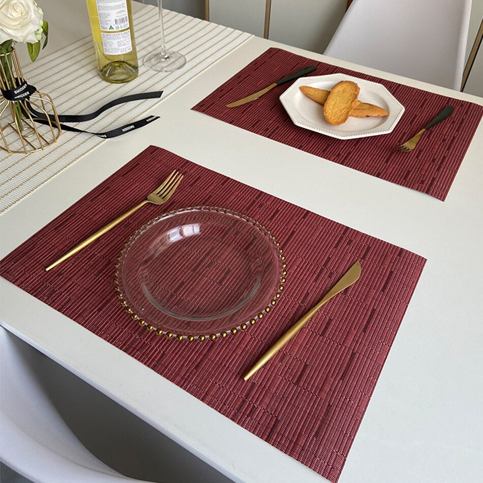 Set of 6 Waterproof Textilene Placemats,for Kitchen Dining Patio Decor Durable Table Mat,Easy to Clean Wipeable Non-Fading - Provence Home Living Store