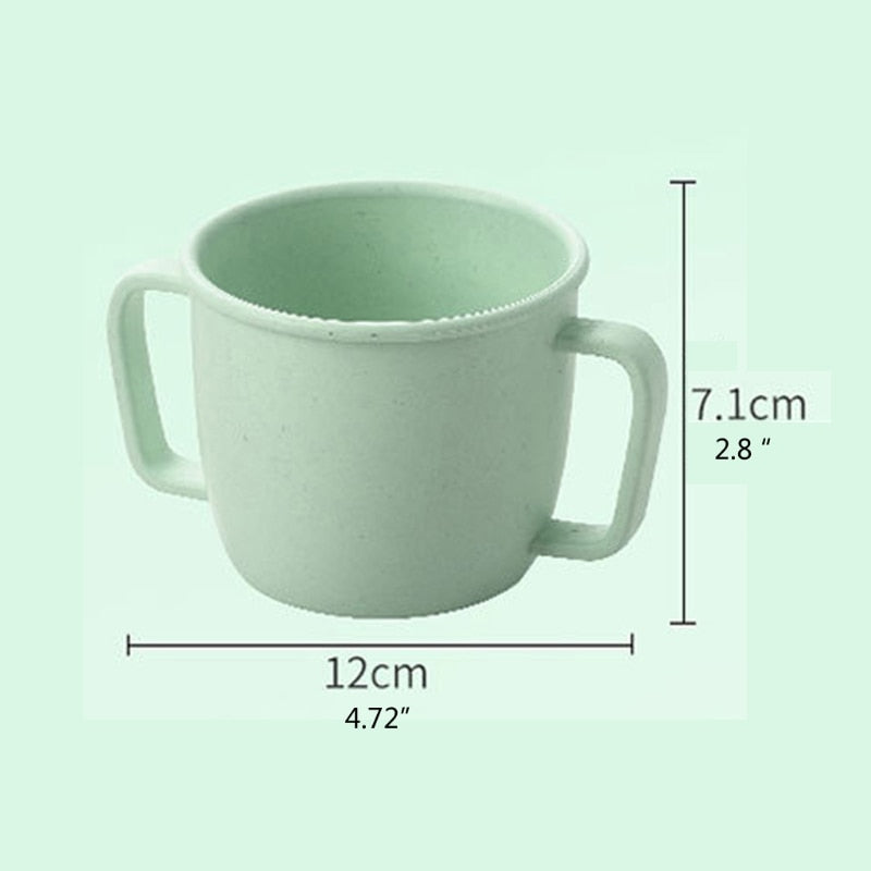 Wheat Straw Children Water Cup Eco-Friendly Double Handle Milk Drink Cup Learning Driking Mug For Baby Toddlers - Provence Home Living Store