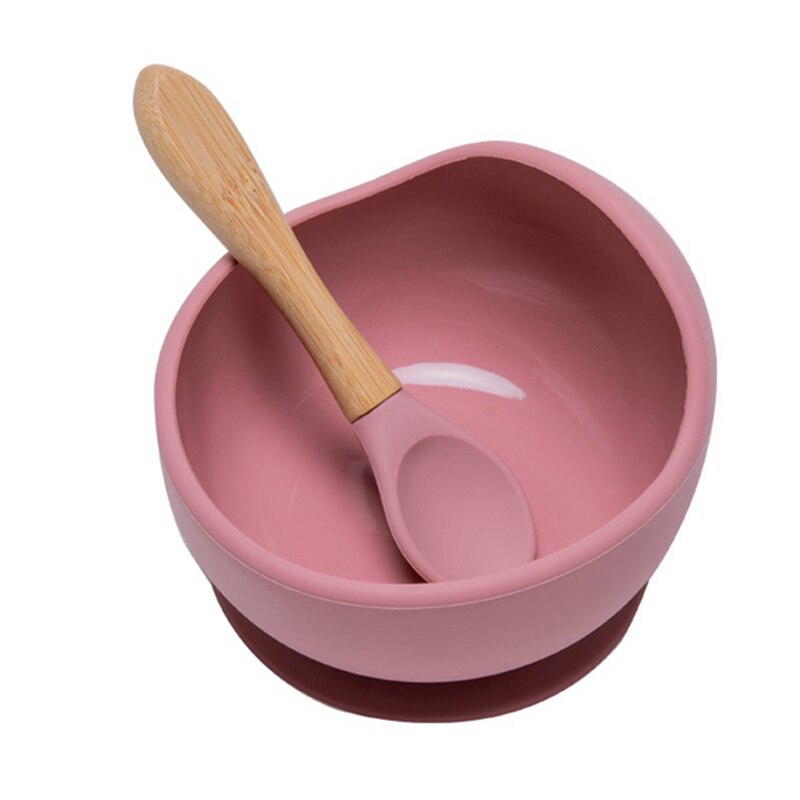 2PCS/1Set Baby Feeding Bowl Food Grade Silicone NO BPA Children Feeding Bowl Waterproof Spoon Baby Kitchen Non-slip Tableware - Provence Home Living Store