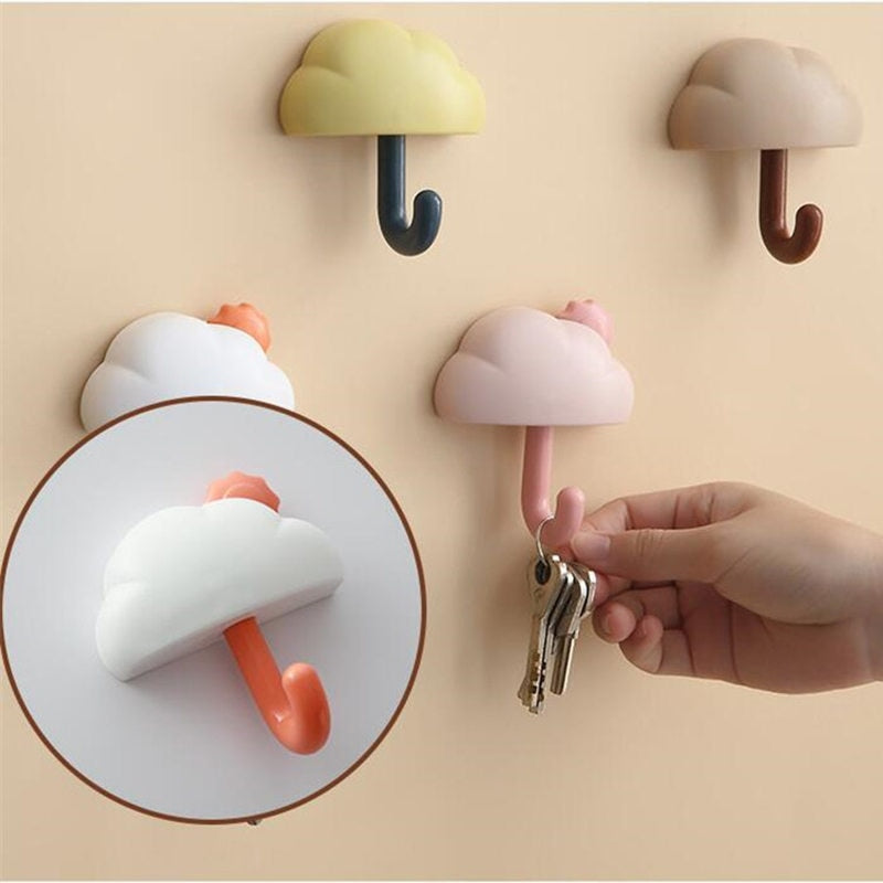 Retractable Cloud Wall Hooks Self-adhesive Clothes Towel Mask Hanger Bathroom Kitchen Door Hook Keys Organizer Holder Home Decor - Provence Home Living Store