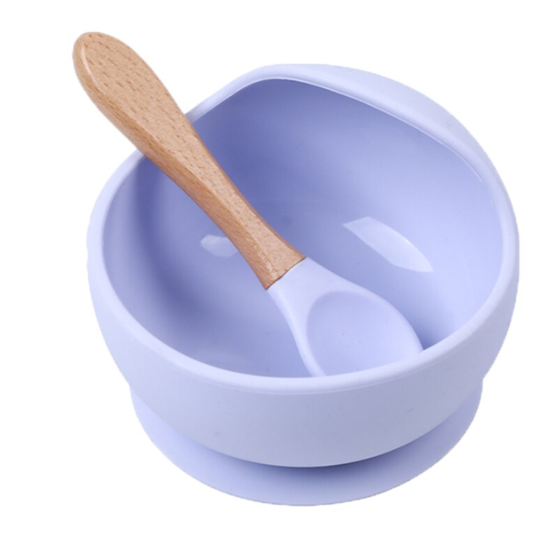 2PCS/1Set Baby Feeding Bowl Food Grade Silicone NO BPA Children Feeding Bowl Waterproof Spoon Baby Kitchen Non-slip Tableware - Provence Home Living Store