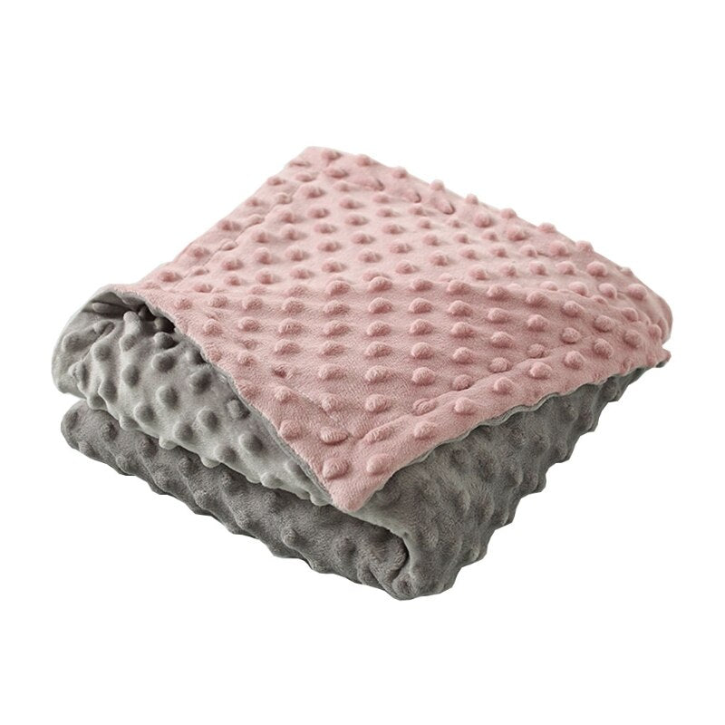 XXFE Soft Minky Baby Receiving Blanket Mink Dotted Double Layer Swaddle Wrap Bedding - Provence Home Living Store