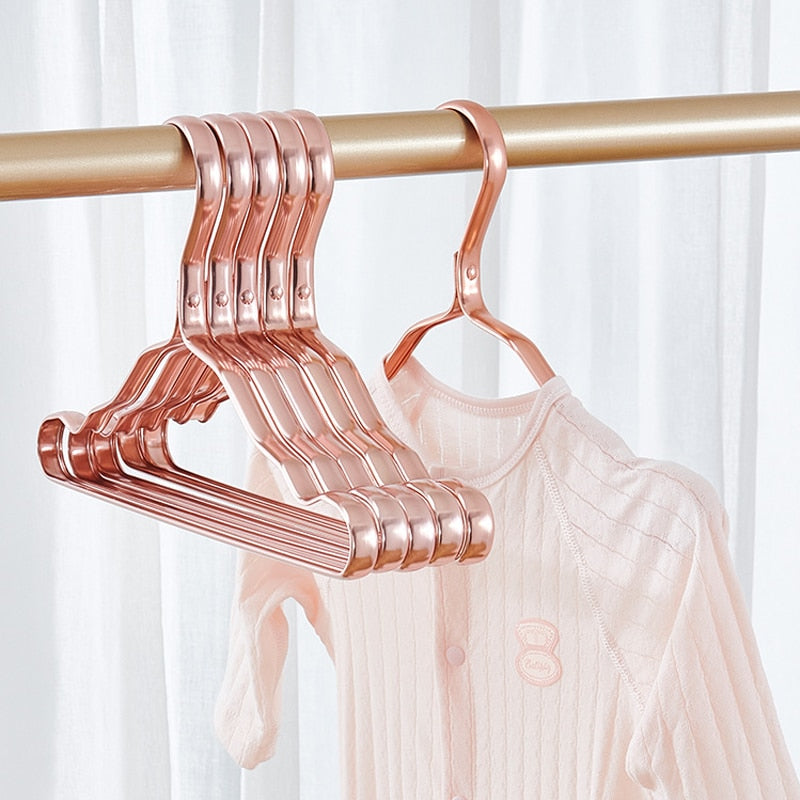 5pcs Children Hanger Baby Clothes Traceless Non-slip Aluminum alloy Clothes Hanger for Kids Household Hanger Closet Storage Rack - Provence Home Living Store