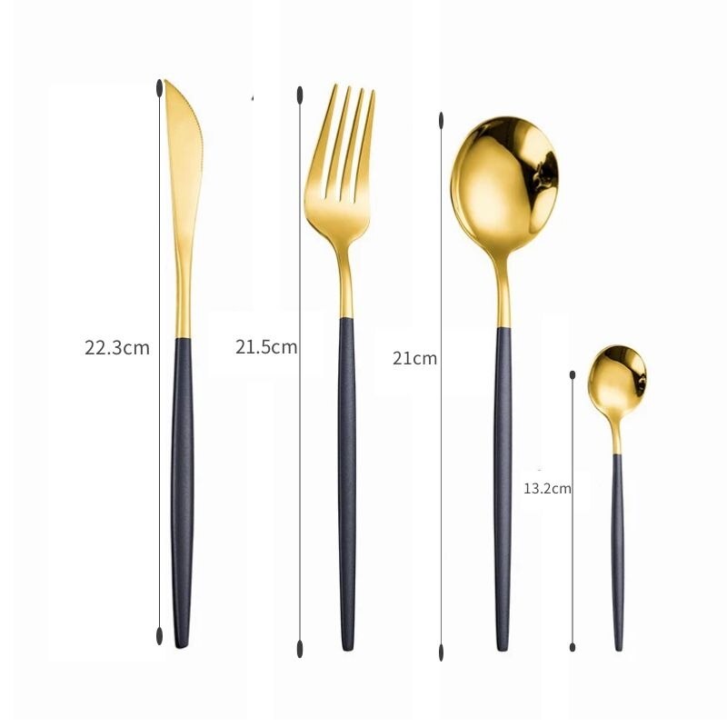 Soup Spoon Set Cutlery Tableware Set Kitchen Mirror Complete Tableware Knife Fork Spoon Steel Ice Cream Desserts Coffee - Provence Home Living Store