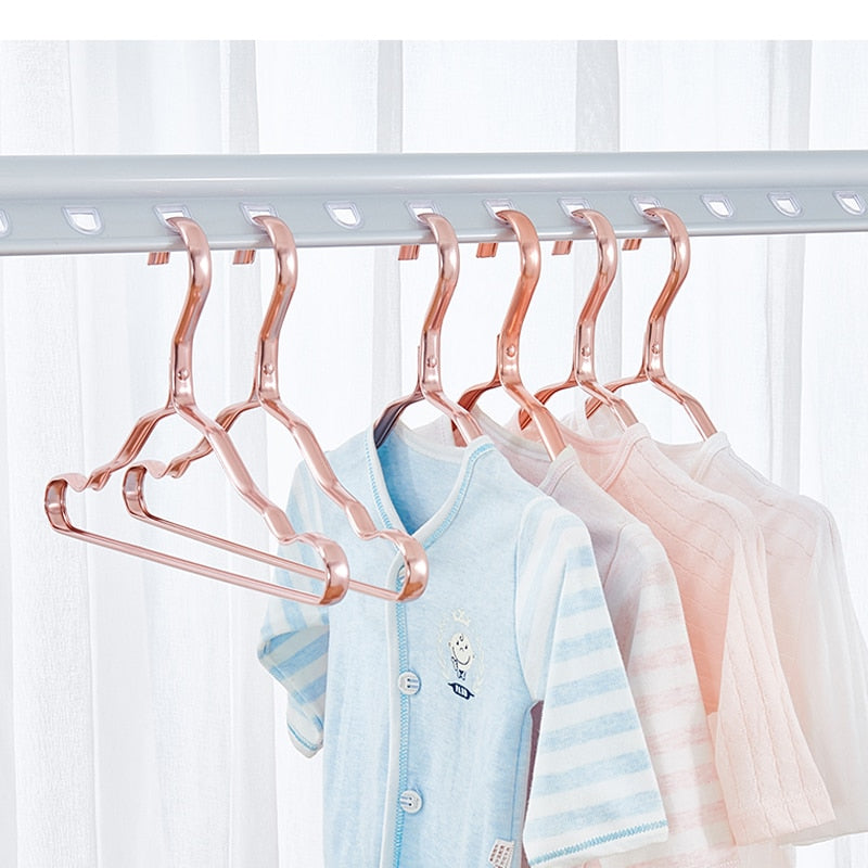 5pcs Children Hanger Baby Clothes Traceless Non-slip Aluminum alloy Clothes Hanger for Kids Household Hanger Closet Storage Rack - Provence Home Living Store