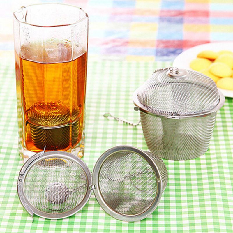 Stainless Steel Tea Infuser Sphere Locking Spice Tea Ball Strainer Mesh Infuser Tea Filter Strainers With Chains Kitchen Gadgets - Provence Home Living Store