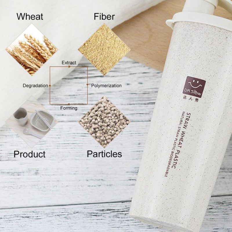 Wheat Straw Water Bottle Straight Mouth Sport Water Bottle Kitchen Single-layer Wheat Fragrance Carry-on Cup For Home Office Car - Provence Home Living Store