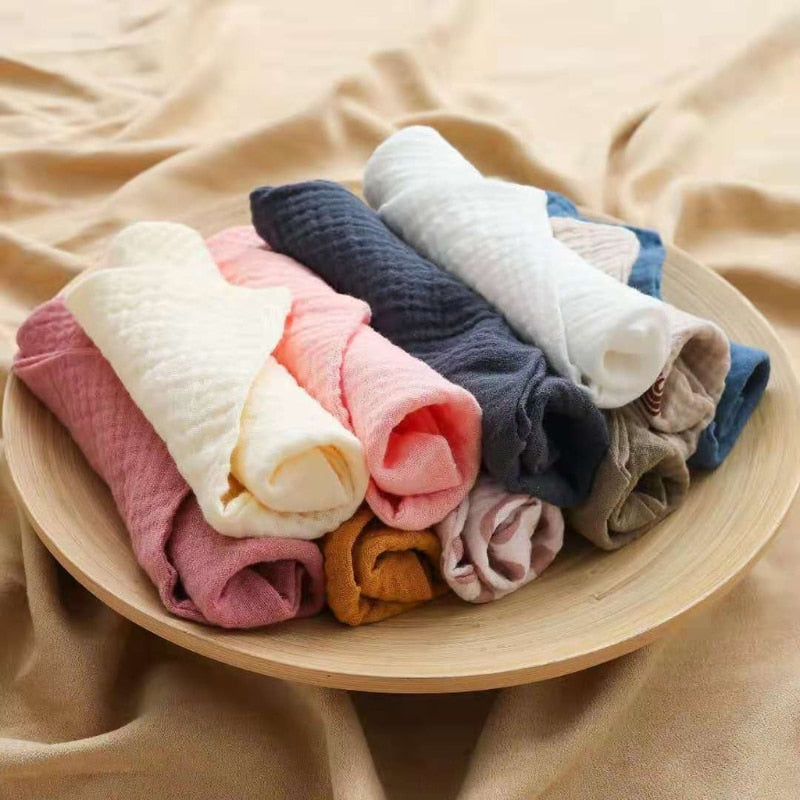 5 Pcs Cotton Baby Muslin Towel Square Infants Saliva Towel Newborn Burp Cloths for Baby Face Washcloth Handkerchief Baby Bibs - Provence Home Living Store