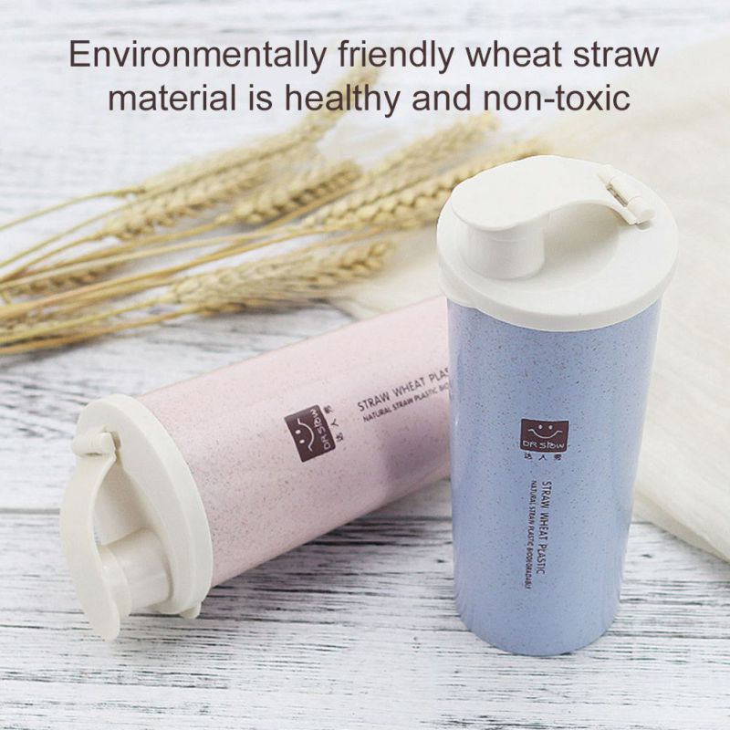 Wheat Straw Water Bottle Straight Mouth Sport Water Bottle Kitchen Single-layer Wheat Fragrance Carry-on Cup For Home Office Car - Provence Home Living Store