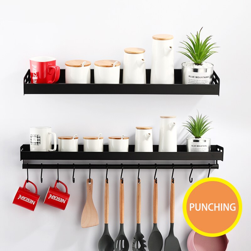 Wall-Mount Spice Racks Utensil Spoon Hanger Hook Kitchen Gadgets Accessories Supplies Kitchen Organizer Storage Shelves - Provence Home Living Store