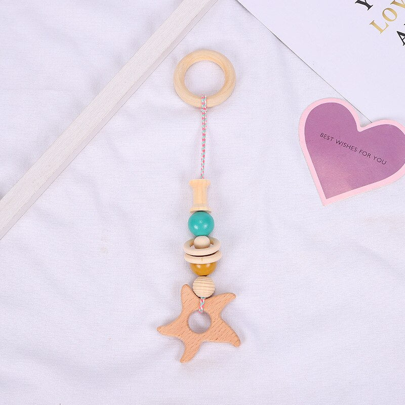 Nordic Style Baby Gym Play Frame Wooden Infant Nursery Sensory Ring-Pull Toy Teething Nursing Rattle Toys Gifts Infant Room Deco - Provence Home Living Store