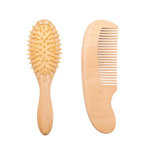 Baby Care Pure Natural Wool Baby BPA Free Wooden Brush Comb Brush Baby Hairbrush Newborn Hair Brush Infant Comb Head Massager - Provence Home Living Store