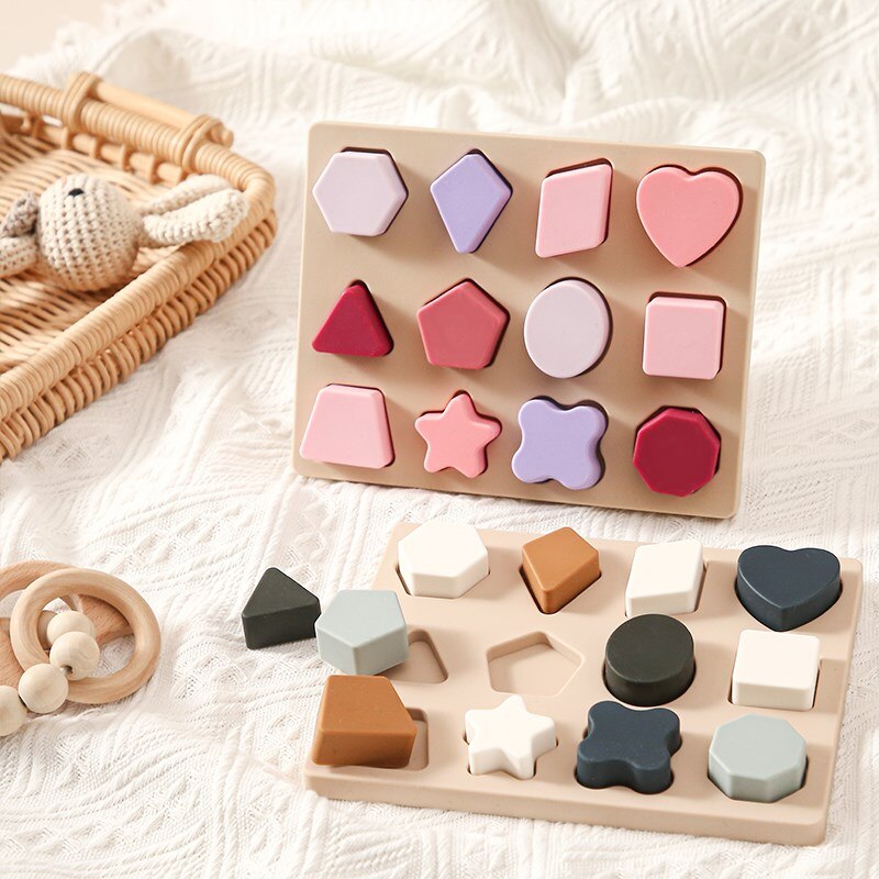 Baby Wooden Toy Montessori Puzzle Sorting Newborn Preschool Puzzle Game Building Blocks Stacking Toy Christmas Gifts for Kids - Provence Home Living Store