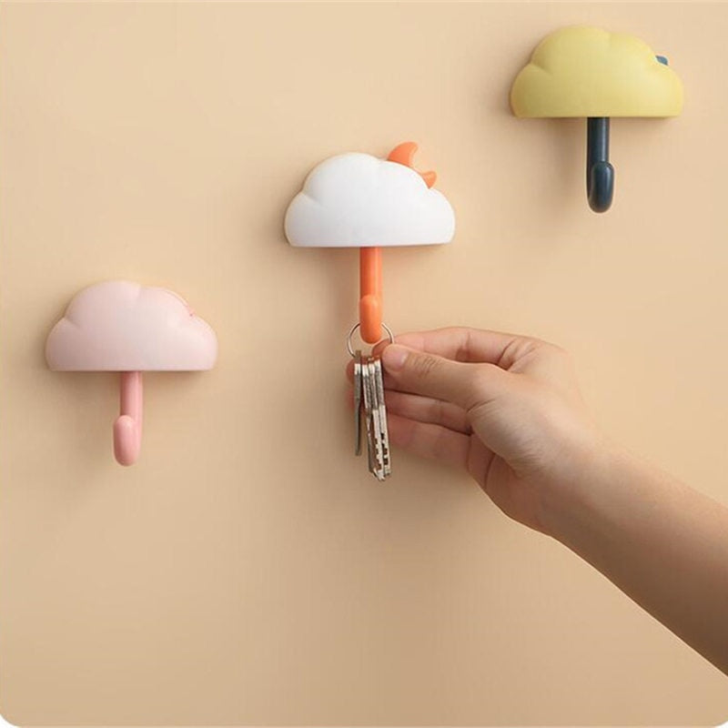 Retractable Cloud Wall Hooks Self-adhesive Clothes Towel Mask Hanger Bathroom Kitchen Door Hook Keys Organizer Holder Home Decor - Provence Home Living Store