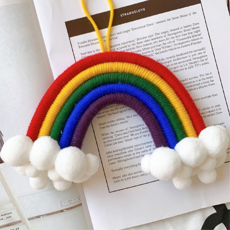 INS Nordic Hand Woven Cloud Rainbow Pendant For Kids Room Decorations Baby Bed Tent Hanging Ornaments Nursery Decor Photo Props - Provence Home Living Store