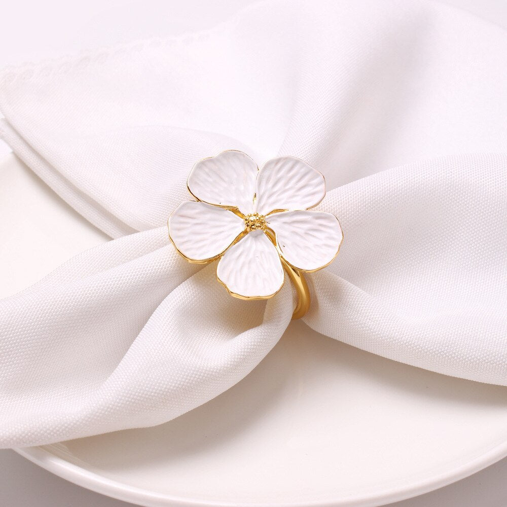 4PCS Metal Napkin Buckle,Silver Gold Wedding Decoration Napkin Ring,for Festival Dinner Parties Dining Table Banquet Feast - Provence Home Living Store