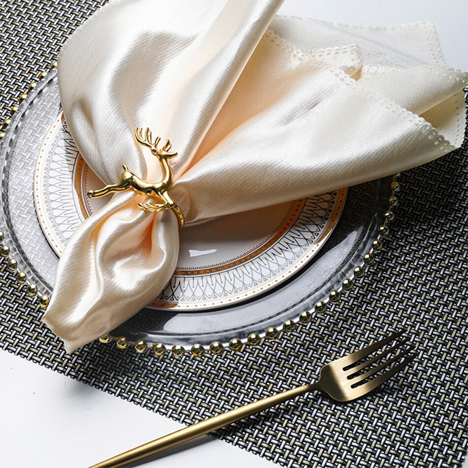 4PCS Metal Napkin Buckle,Silver Gold Wedding Decoration Napkin Ring,for Festival Dinner Parties Dining Table Banquet Feast - Provence Home Living Store