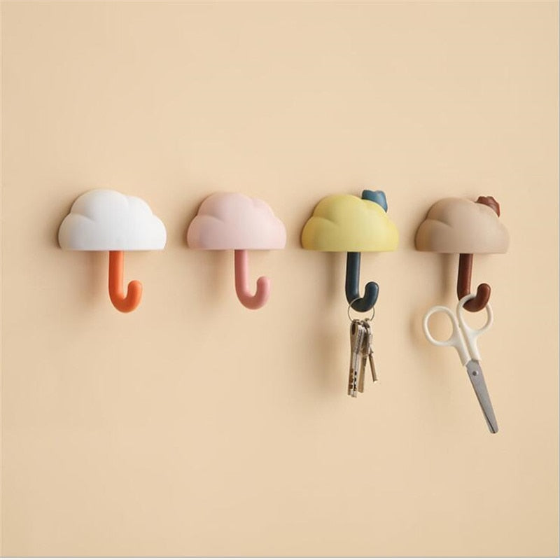 Retractable Cloud Wall Hooks Self-adhesive Clothes Towel Mask Hanger Bathroom Kitchen Door Hook Keys Organizer Holder Home Decor - Provence Home Living Store