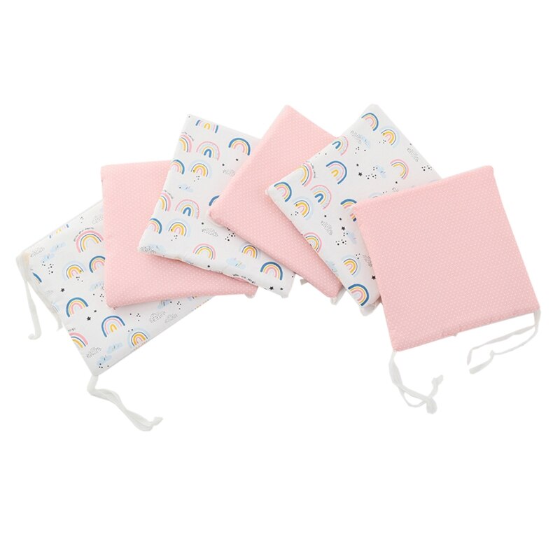 6 Pcs/set Cartoon Baby Crib Bumpers Newborn Bed Bumper Cot Soft Cotton Protector Pillows Infant Cushion Mat for Nursery Bedding - Provence Home Living Store