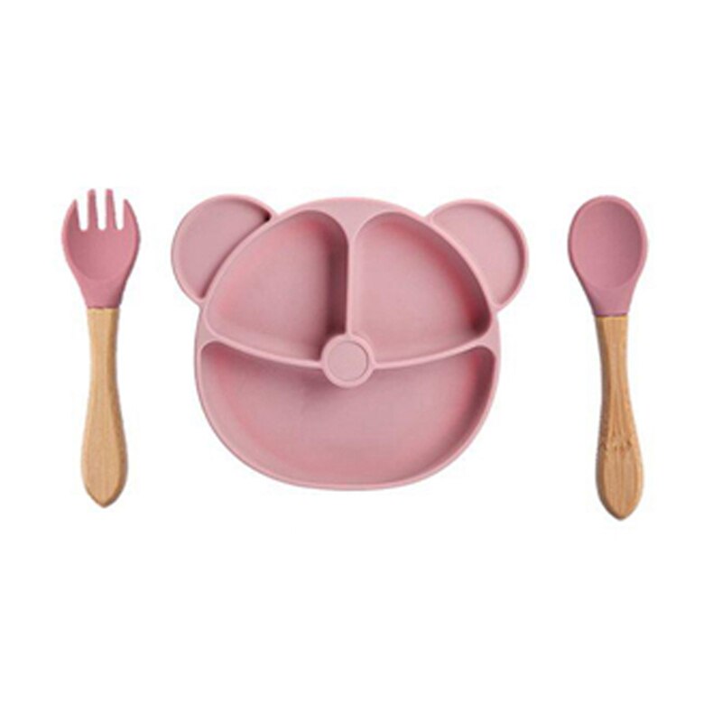 Baby Silicone Feeding Tableware Set Newborn Waterproof Dinner Plate Chark Spoon Sets Baby Eating Learning Dinnerware NO BPA - Provence Home Living Store