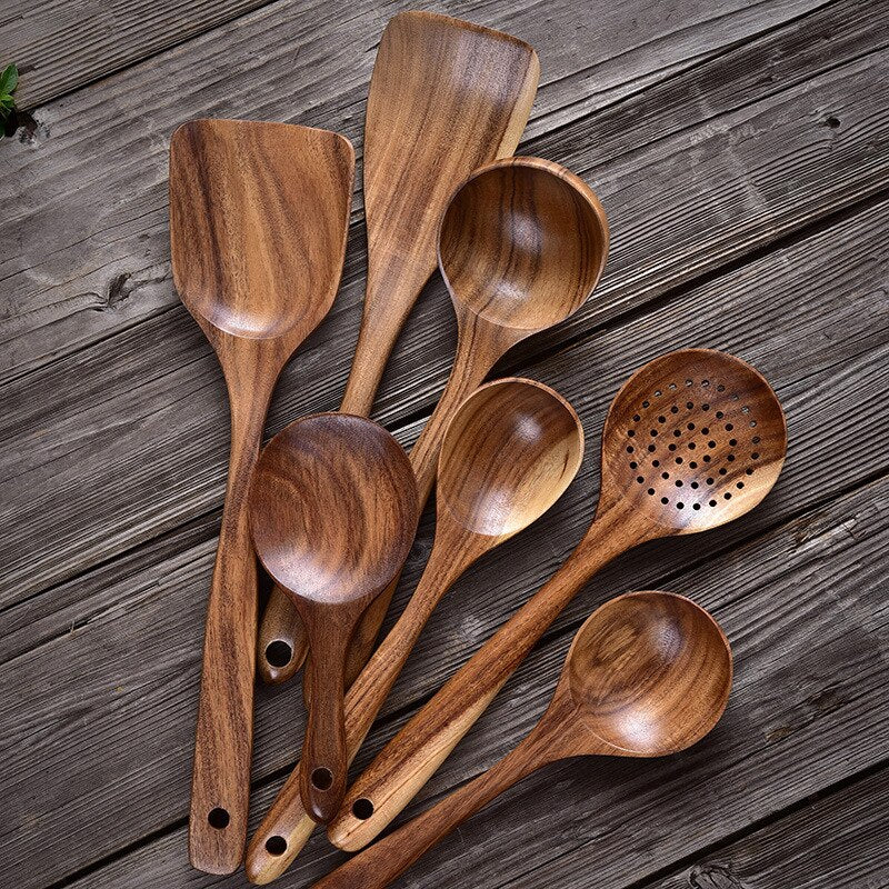 Wooden Spatula Kitchen Tableware Rice Spoon Salad Spatula Baking Scraper Cooking Mixing Rice Shovel Non-Stick Kitchen Tools - Provence Home Living Store