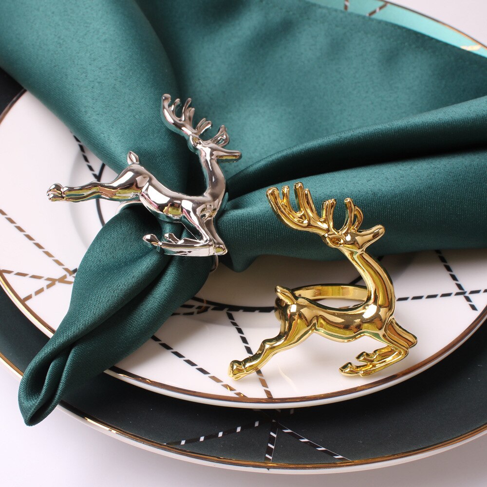 4PCS Metal Napkin Buckle,Silver Gold Wedding Decoration Napkin Ring,for Festival Dinner Parties Dining Table Banquet Feast - Provence Home Living Store