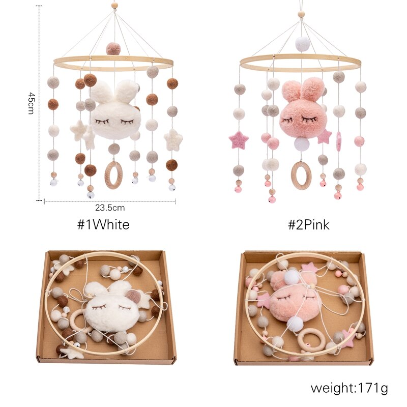 1pc Baby Bed Bell Mobiles Rattles Toys Cute Rabbit  Stroller Toys Baby Hangable Many Shapes Rotating Bell Gifts for 0-12 Month - Provence Home Living Store