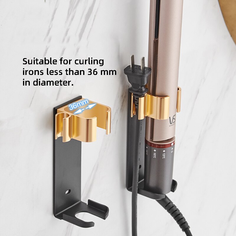 Hair Straightener Holder Rack Barber Salon Styling Curling Iron Curler Storage Organizer Aluminium Alloy Stand Bracket Black - Provence Home Living Store