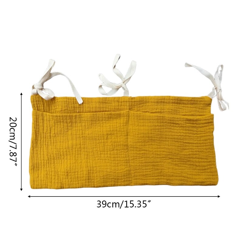 1pc Linen Baby Bed Hanging Storage Bag Newborn Crib Organizer Pocket Baby Bedside Diaper Bag Nappy Toys Bags for Kids Bedding - Provence Home Living Store