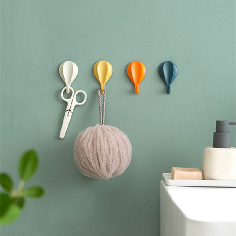 8pcs Hot Air Balloon Wall Hooks Clothes Towel Mask Hanger Self-adhesive Bathroom Kitchen Hook Keys Organizer Holder Home Decor - Provence Home Living Store