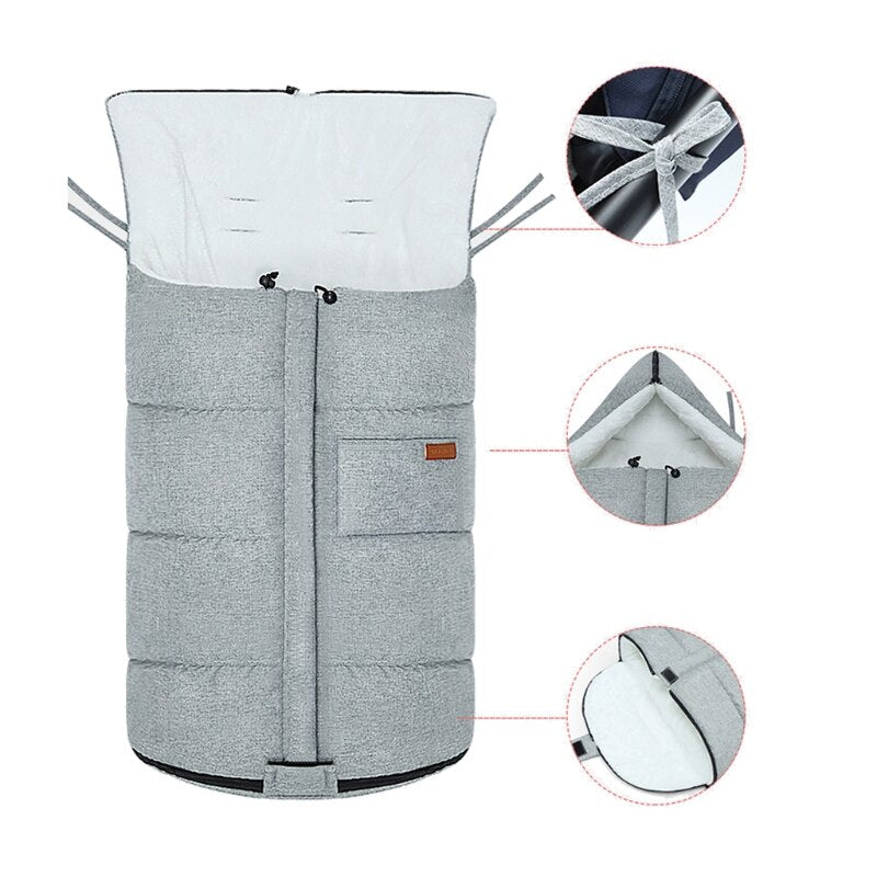 Winter Outdoor Baby Stroller Sleeping Bag Warm Thicken Universal Newborn Pram Sleepsack Footmuff Envelope Cart Swaddle Wrap - Provence Home Living Store