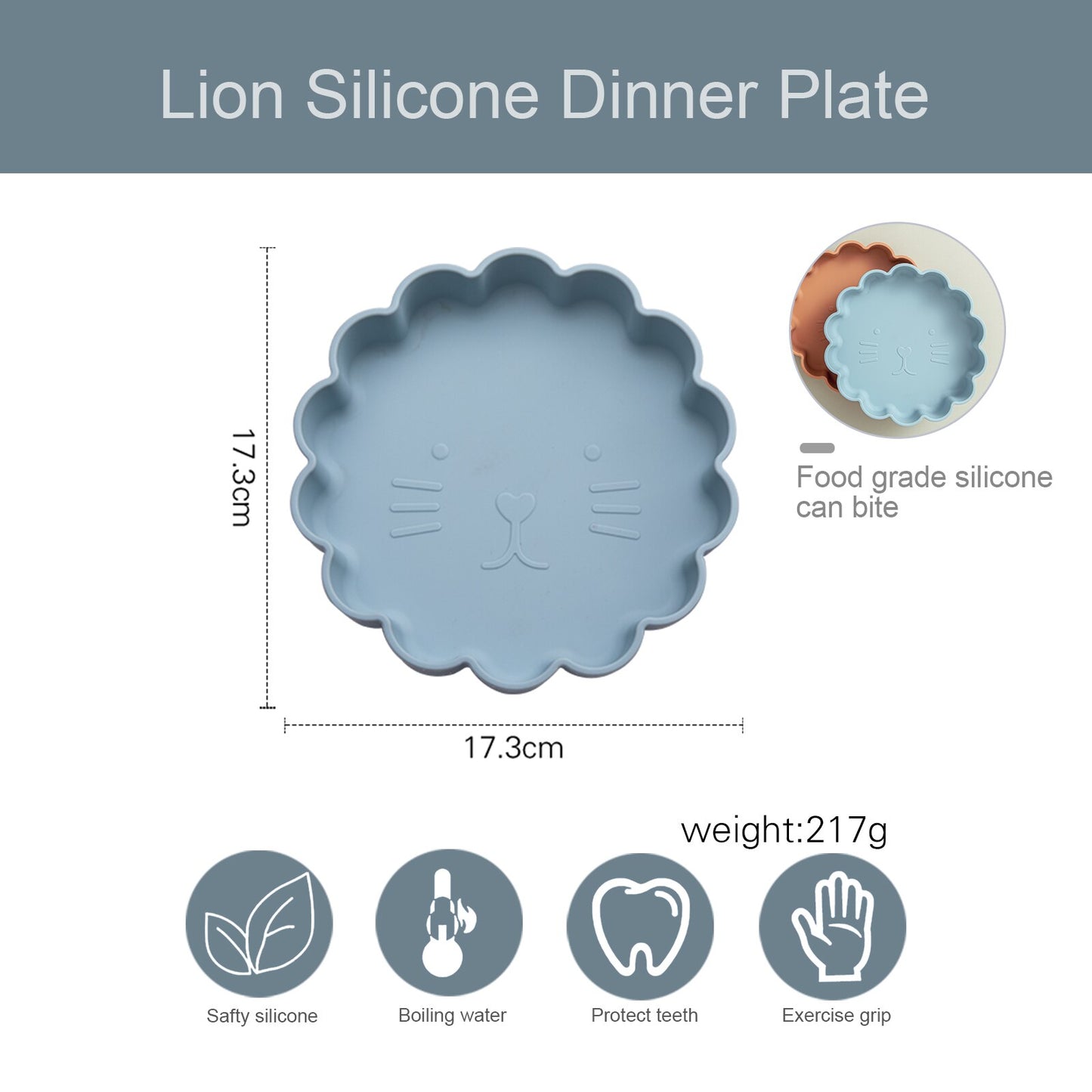 Baby Feeding Products Silicone Dinner Plate Food Grade Silicone Waterproof Soft Baby Cartoon Lion Shape Tableware Baby Products - Provence Home Living Store