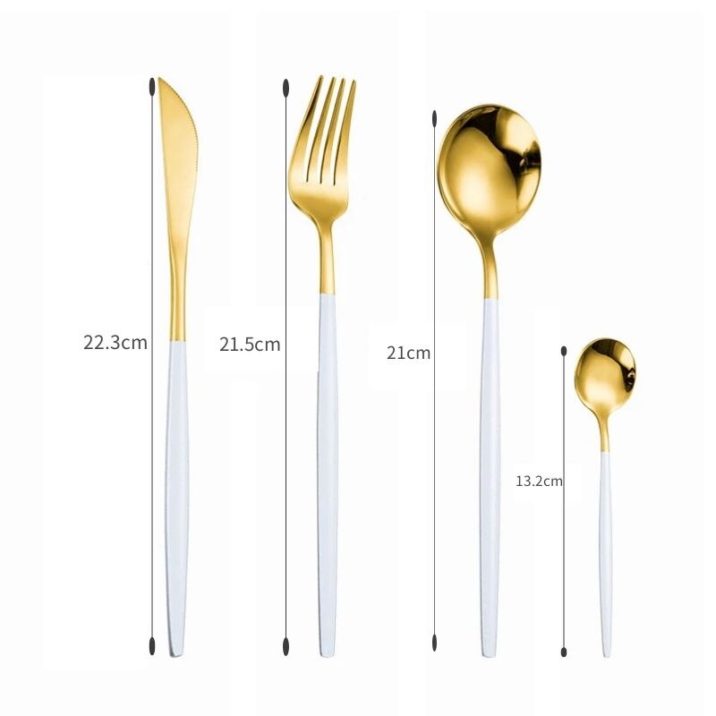 Soup Spoon Set Cutlery Tableware Set Kitchen Mirror Complete Tableware Knife Fork Spoon Steel Ice Cream Desserts Coffee - Provence Home Living Store