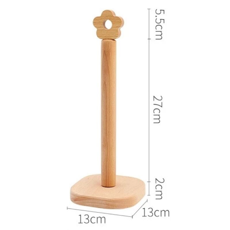 Wooden Paper Roll Holder Kitchen Tissue Stand Dining Room Organizer Bathroom Toilet Paper Holder Home Towel Storage Rack - Provence Home Living Store