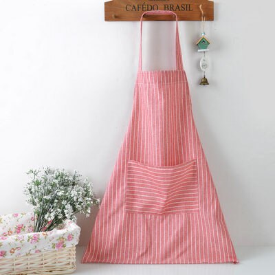 Brief classic strip aprons for women work helper apron kitchen clean apron quality line cotton cooking aprons big pocket sale - Provence Home Living Store