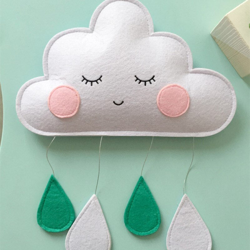 Ins Felt Cloud Raindrop Pendant Wall Hanging Ornaments Nordic Style  Kids Room Decorations Baby Tent Nursery Decor Photo Props - Provence Home Living Store