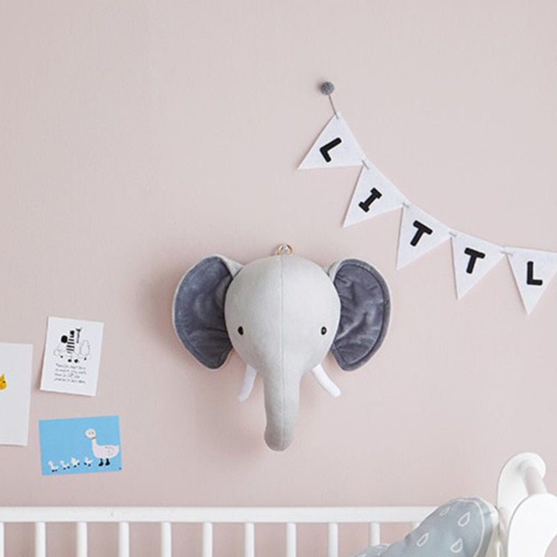 Elephant Unicorn Bear 3D Animal Head Wall Hanging Children Kids Nursery Room Wall Home Decoration Nordic Aesthetic Home Decor - Provence Home Living Store