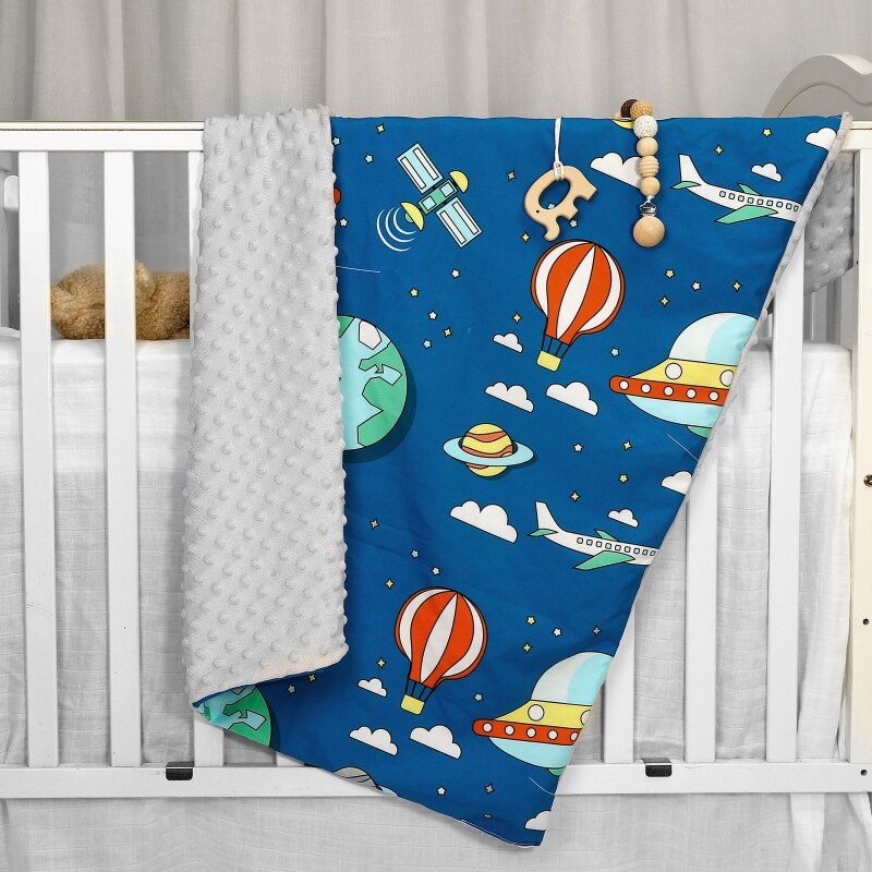 Baby Blanket Warm Newborn Swaddling Wrap Winter Autumn Toddler Dotted Quilt Cartoon Printed Nap Blanket Bedding Baby Shower Gift - Provence Home Living Store