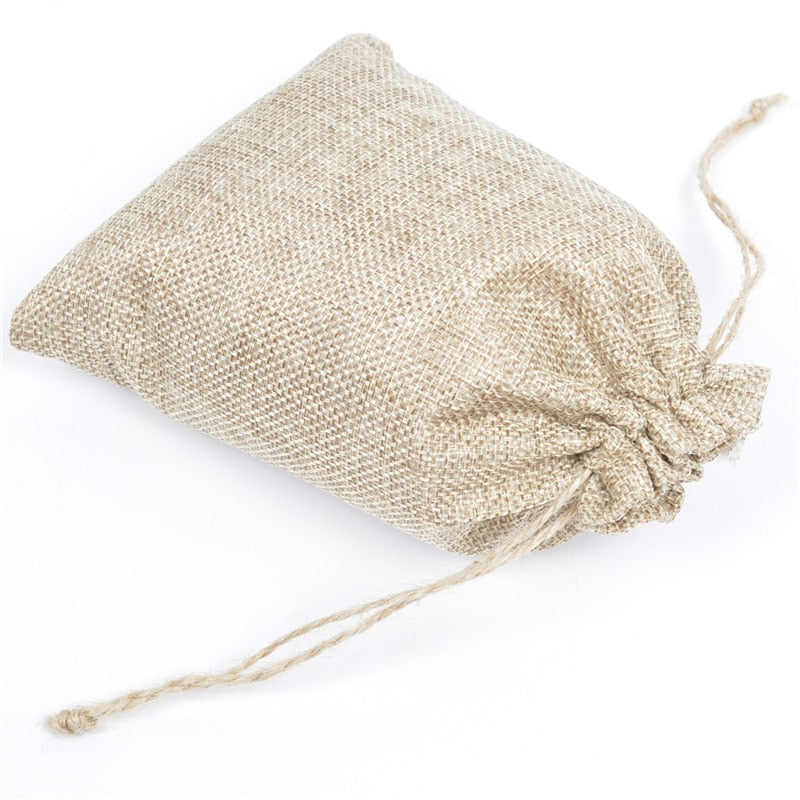 10PCS Burlap Gift Storage Bag with Hemp Rope,Wedding Party DIY Craft Packing,Favor Jewelry Pouches with Drawstring for Christmas - Provence Home Living Store