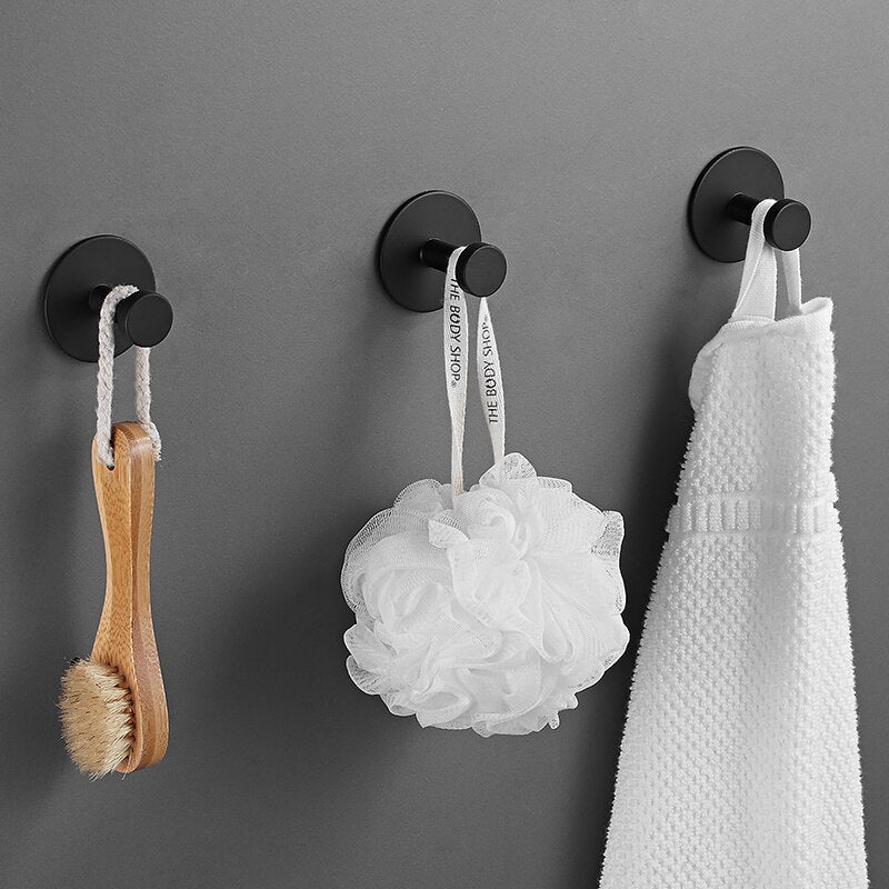 Aluminium Alloy Towel Hook Coat Rack Wall Mounted Clothes Hooks Black White Hooks Of Bedroom For Kitchen Bathroom Accessories - Provence Home Living Store