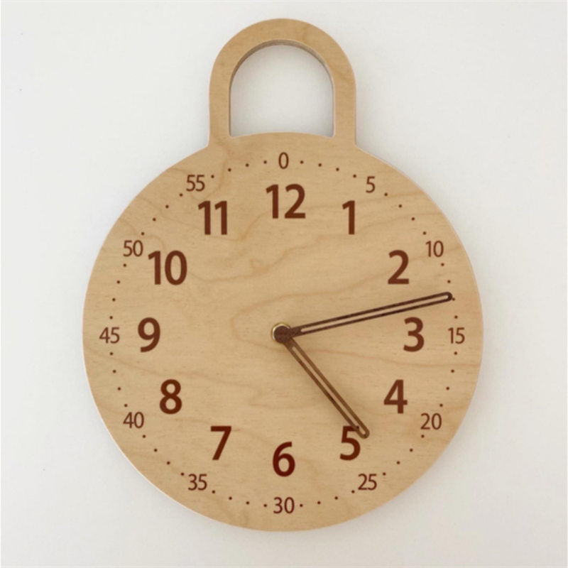 INS Nordic Wooden Wall Clock Hanging Ornaments Wood Table Digital Mute Clocks Furnitures Homestay Bedroom Home Decor Photo Props - Provence Home Living Store