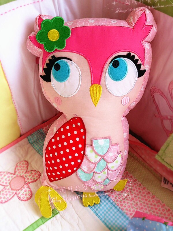 New cotton children pillow bedroom girls toy house furnishings bed cushion car cushion Cotton Pink owl stereo cute birthday gift - Provence Home Living Store