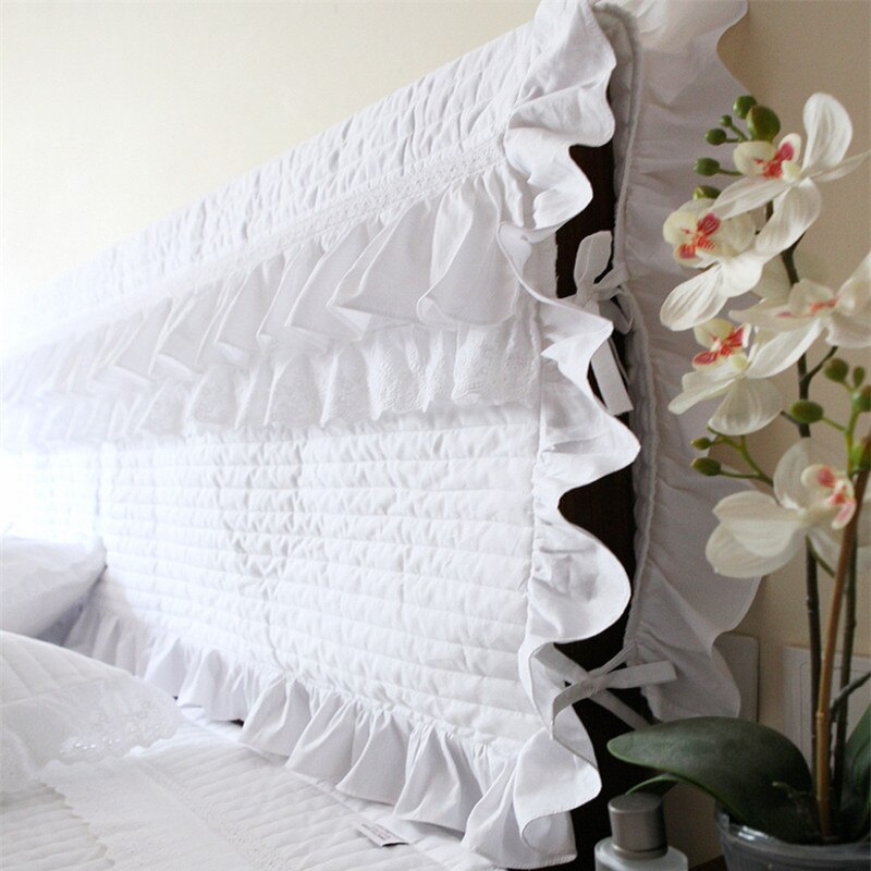 Top Romantic Princess bed headboard cover wedding decorative Lace cushion cover Elegant Ruffle design bed head board towel Sale - Provence Home Living Store