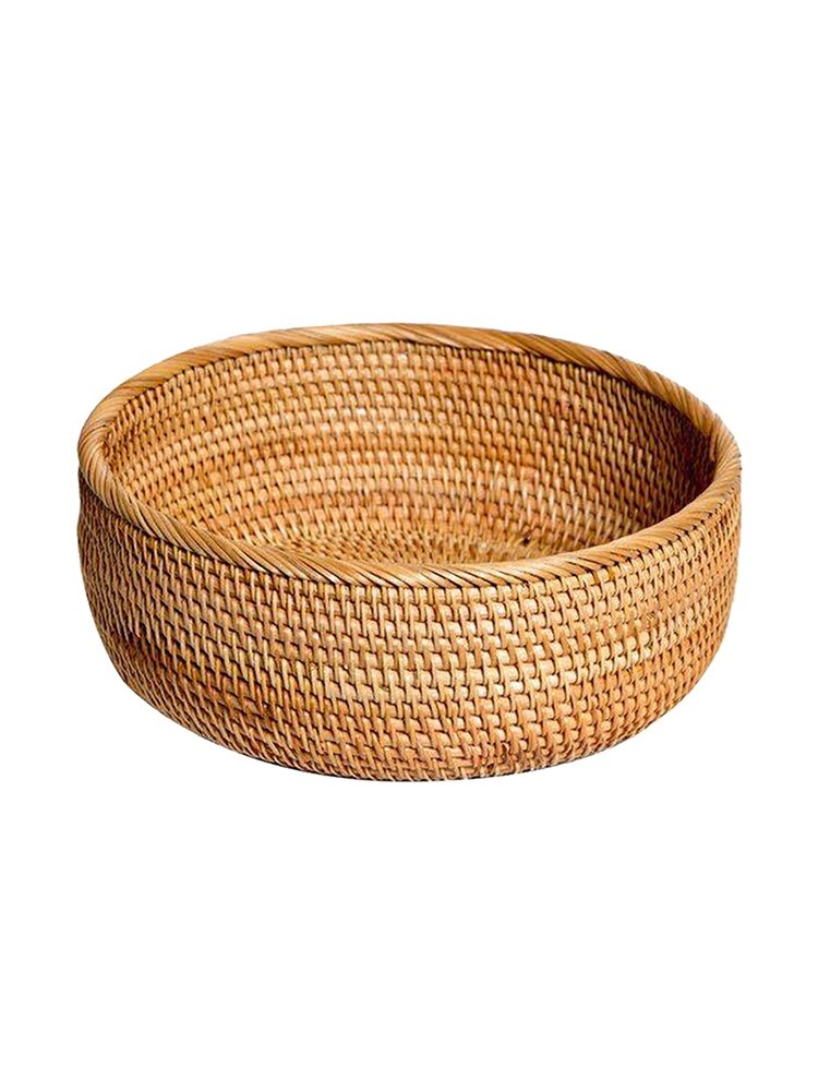 Hand-woven Rattan Wicker Basket Fruit Tea Snack Bread Basket Cosmetic Storage Box Kitchen Desktop Organizer Sundries Container - Provence Home Living Store