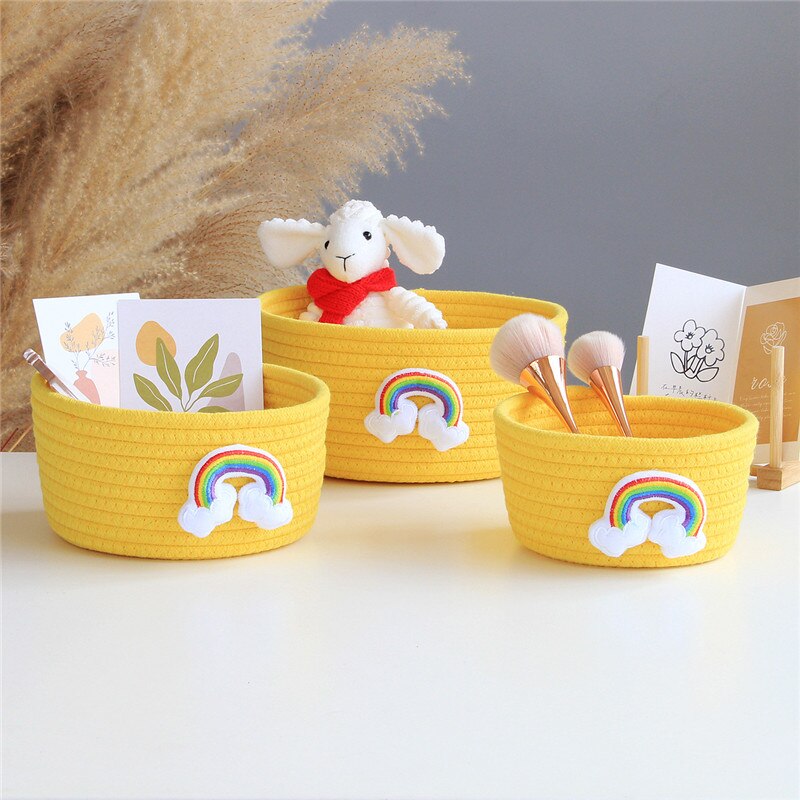 Cartoon Animals Cotton Rope Storage Baskets Baby Dirty Clothes Laundry Basket Weaving Kids Toys Desktop Sundries Organizer Box - Provence Home Living Store