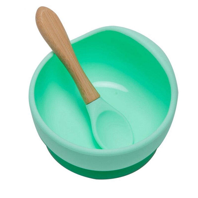 2PCS/1Set Baby Feeding Bowl Food Grade Silicone NO BPA Children Feeding Bowl Waterproof Spoon Baby Kitchen Non-slip Tableware - Provence Home Living Store