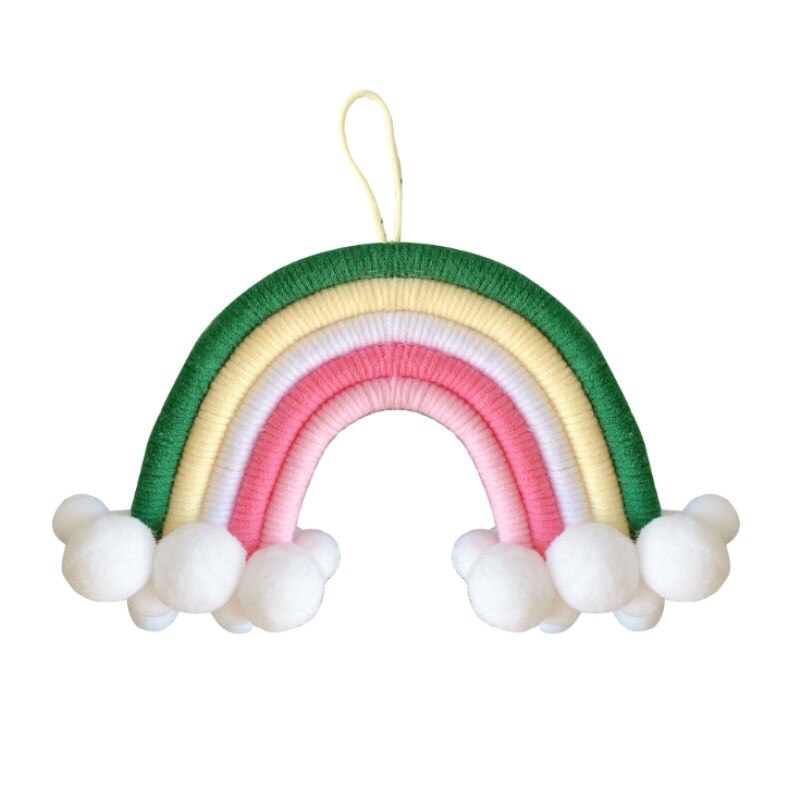 INS Nordic Hand Woven Cloud Rainbow Pendant For Kids Room Decorations Baby Bed Tent Hanging Ornaments Nursery Decor Photo Props - Provence Home Living Store