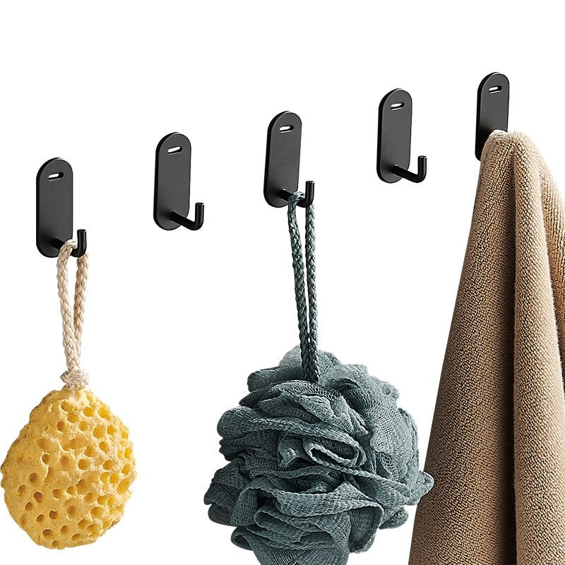 Punch Free Aluminum Hook Wall Door Storage Hooks Multi-Purpose Clothes Rack Hanger Towel Hooks For Home Bathroom Kitchen - Provence Home Living Store