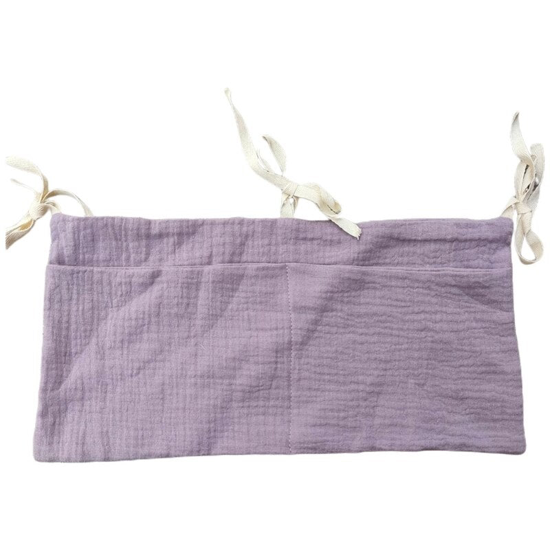 1pc Linen Baby Bed Hanging Storage Bag Newborn Crib Organizer Pocket Baby Bedside Diaper Bag Nappy Toys Bags for Kids Bedding - Provence Home Living Store