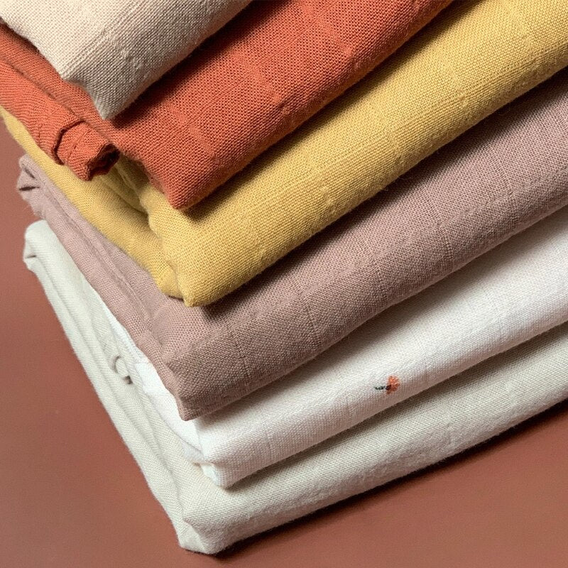 120x120cm Organic Cotton Baby Muslin Blanket 2 Layers Gauze Newborn Swaddle Wrap Infant Stroller Sleepsack Cover Baby Bedding - Provence Home Living Store